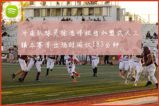 河南队球员徐浩峰租借加盟武汉三镇本赛季出场时间仅183分钟